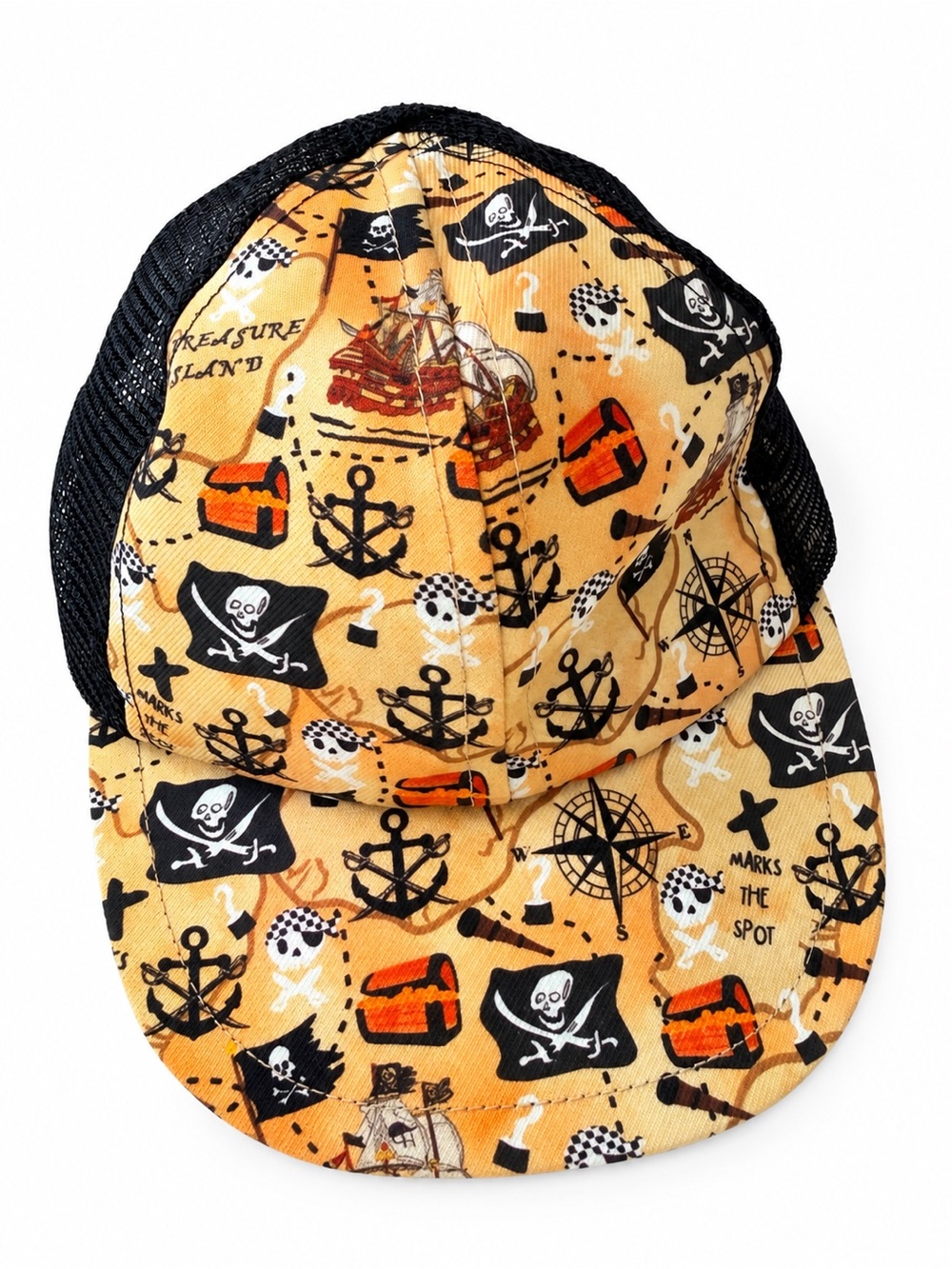 GeorgeHats USA Toddler Pirate Treasure Map Trucker Hat Black Mesh Snapback